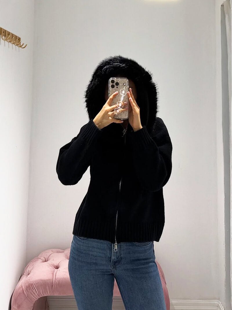 Seame - Alison faux fur Jacket Black S