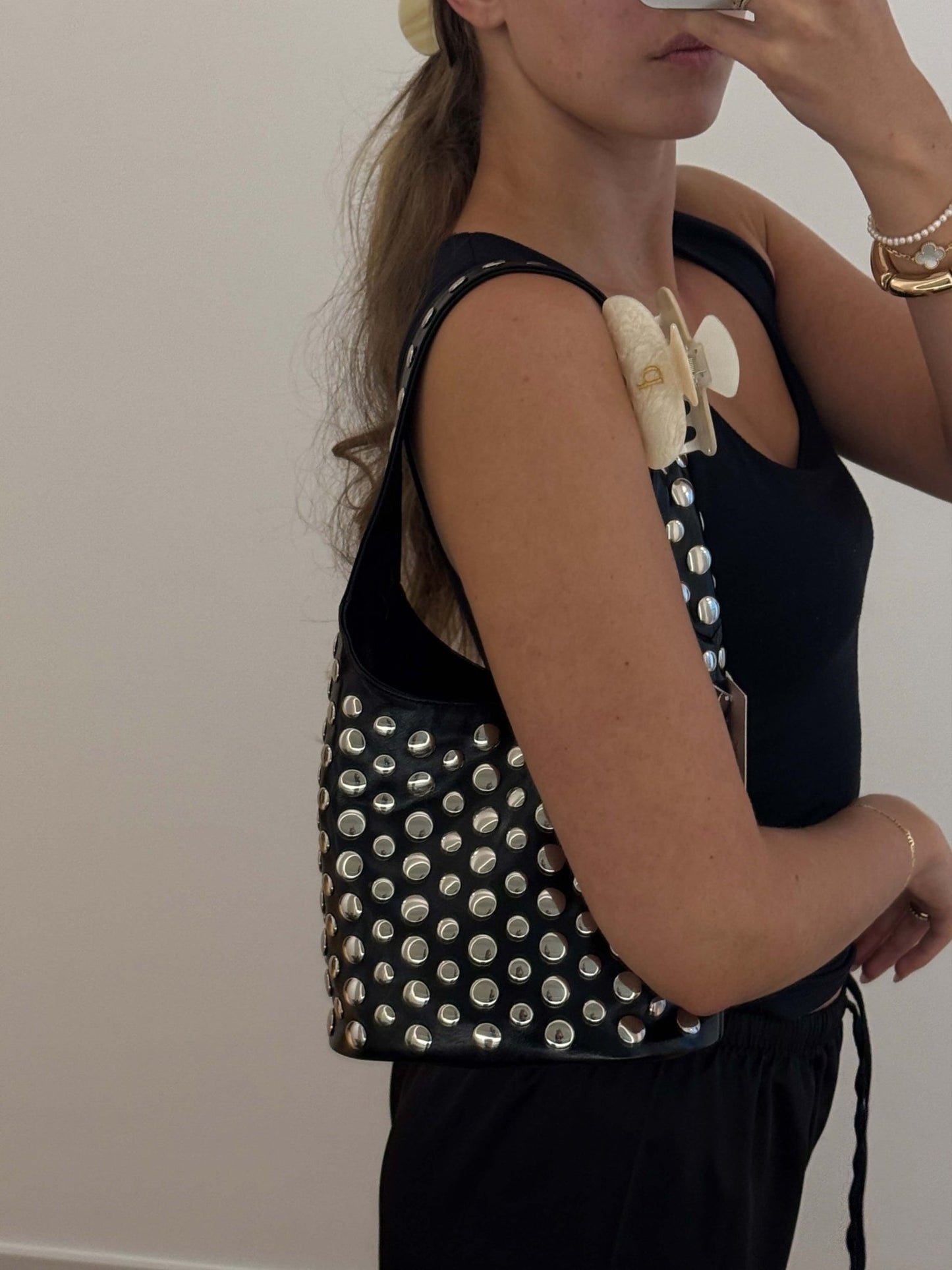 Seame - Alva Studded Bucket Bag Red Regular