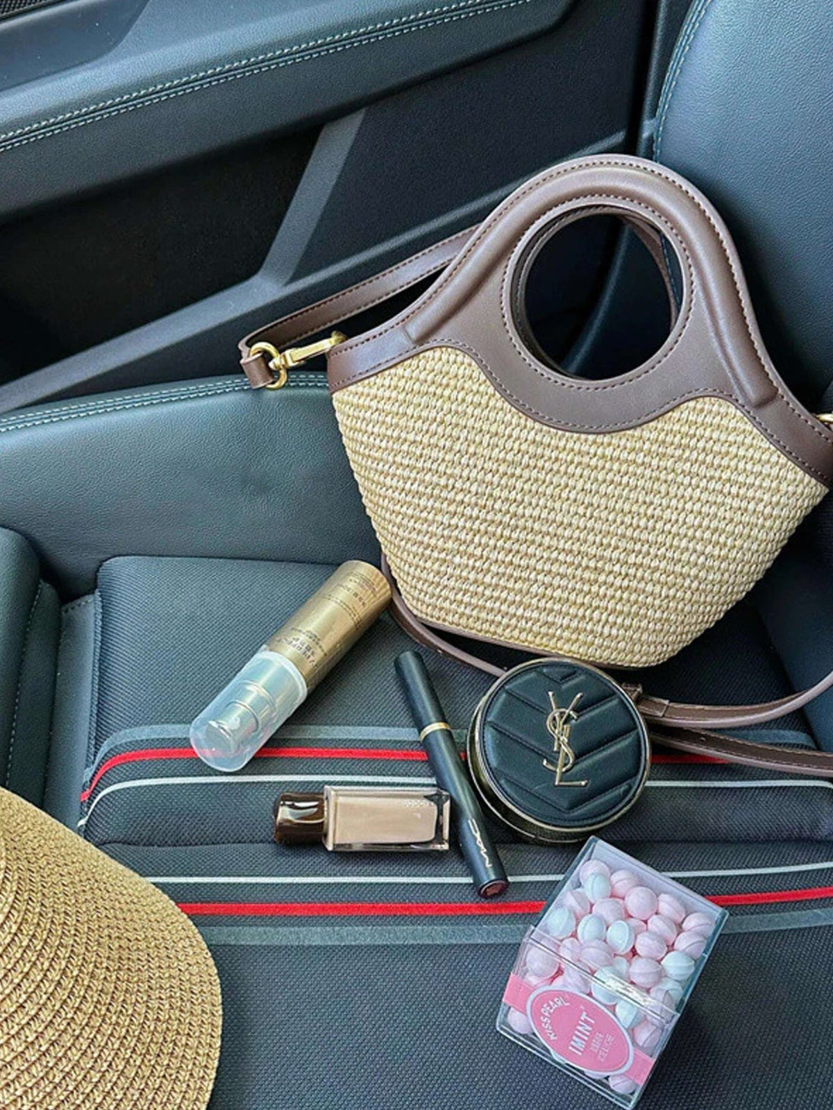 Seame - Astrid Woven Bag with Handle White Regular