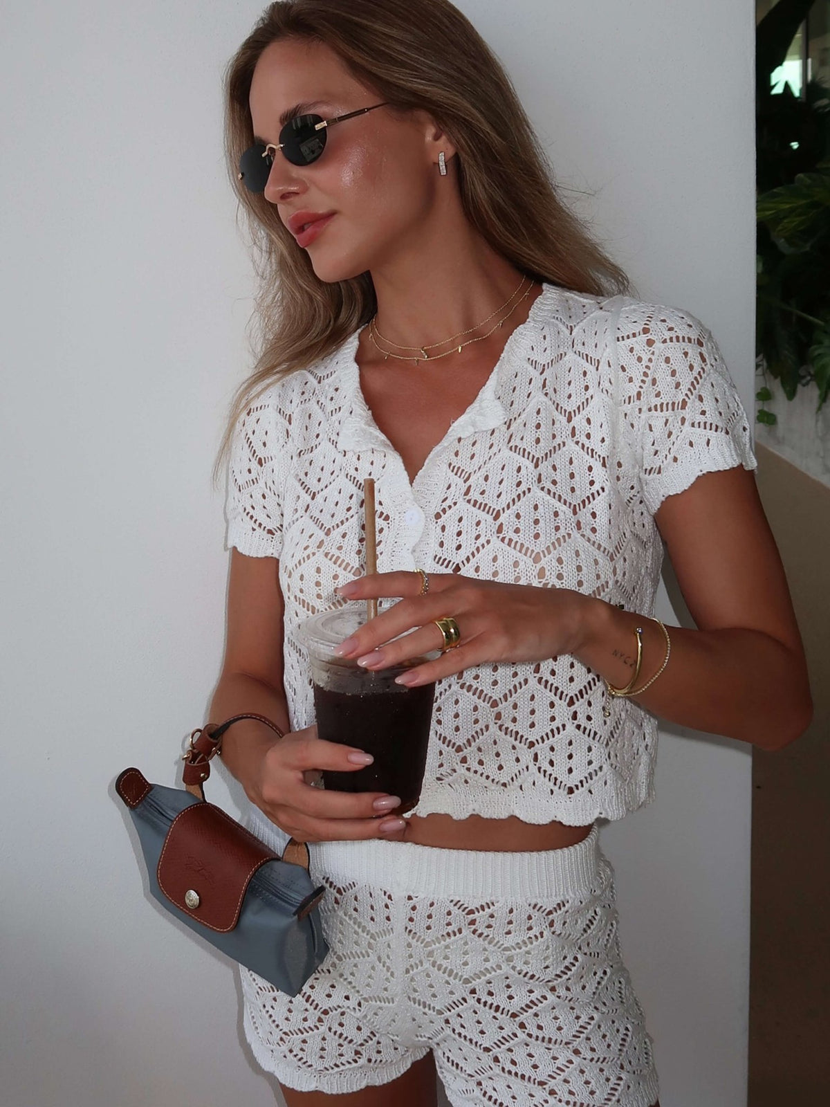 SEAME - Glenda Crochet Set White S