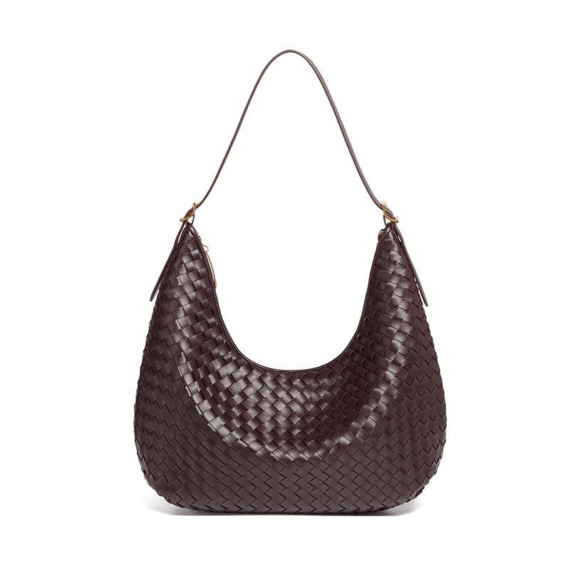 SEAME - Helen Woven Tote Bag Dark Brown Regular
