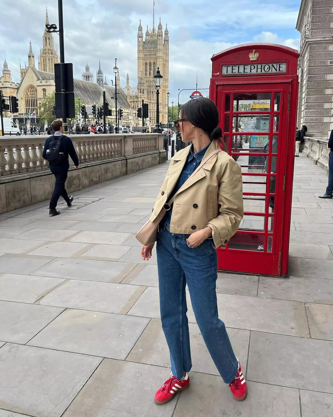 SEAME - Katrina Cropped Trench Coat Beige L