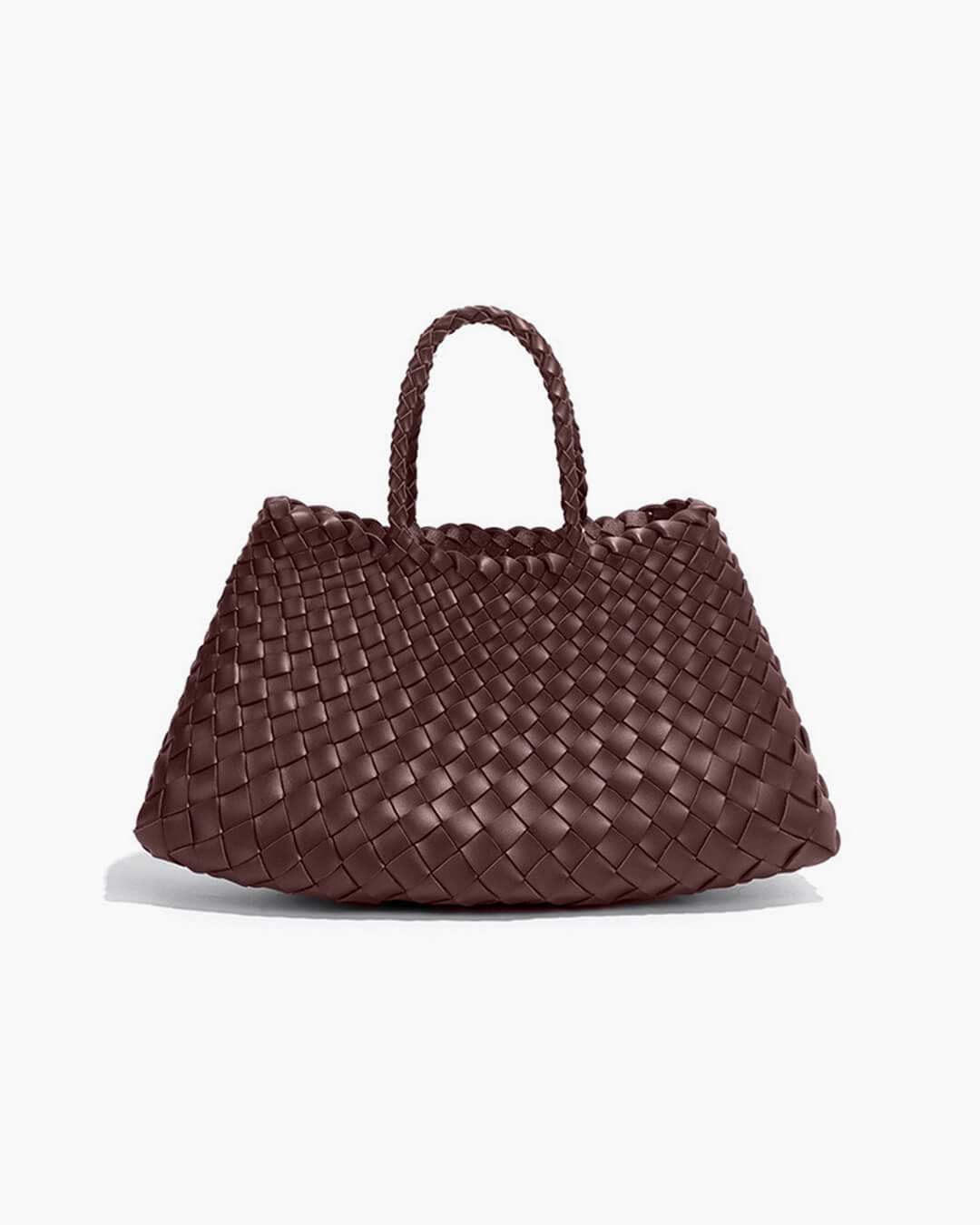 SEAME - Madeleine Vegan Leather Woven Bag Medium Dark Brown Regular