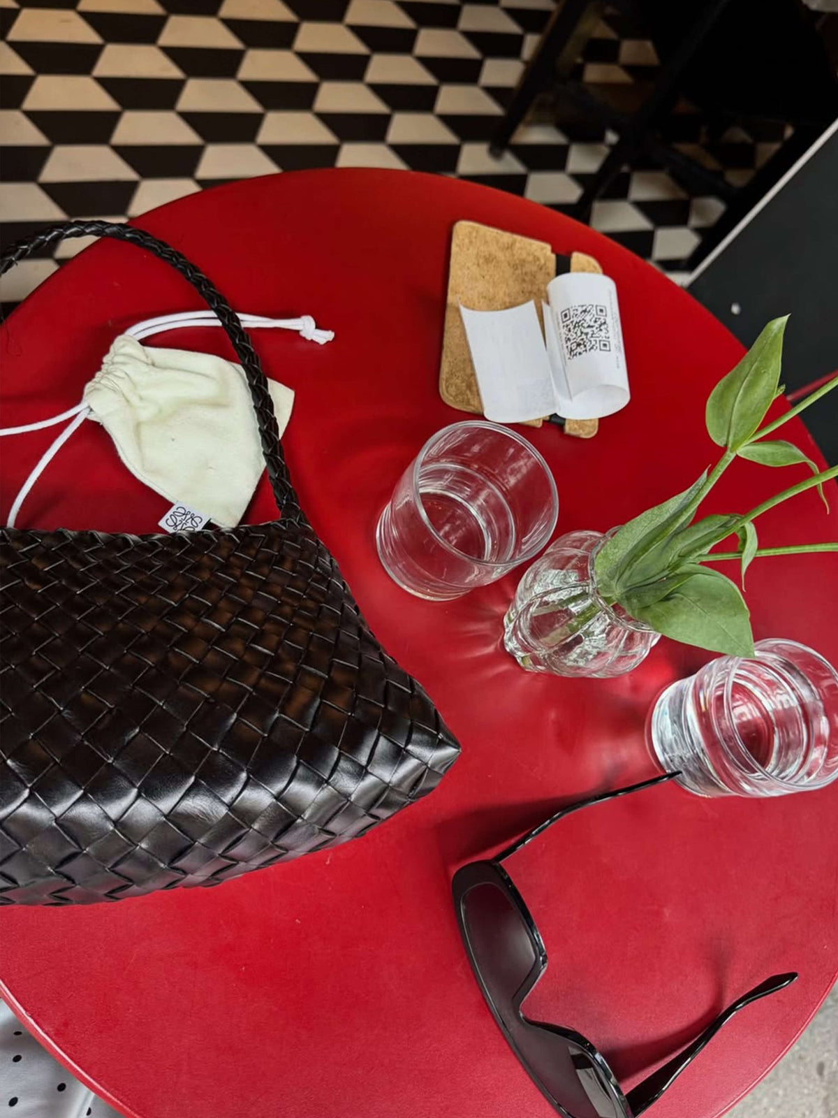 SEAME - Madeleine Vegan Leather Woven Bag Small Brown Small