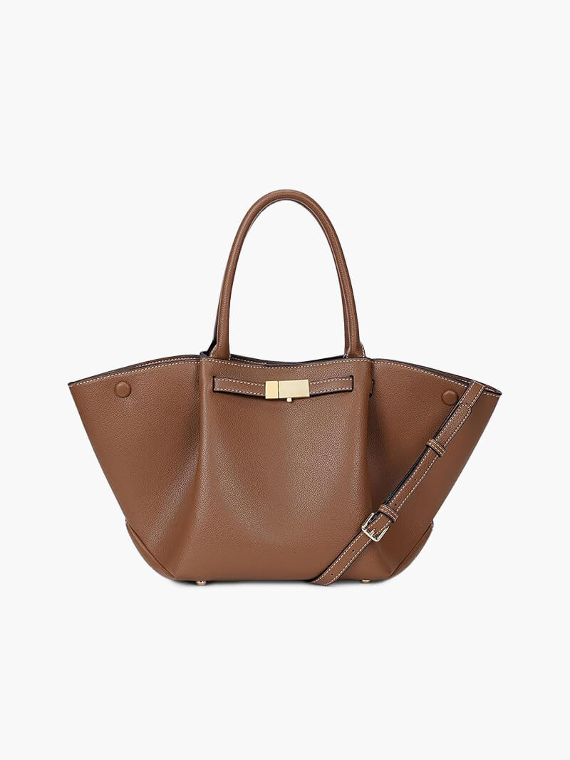 Seame - Melanie Faux Leather Bag Dark Brown