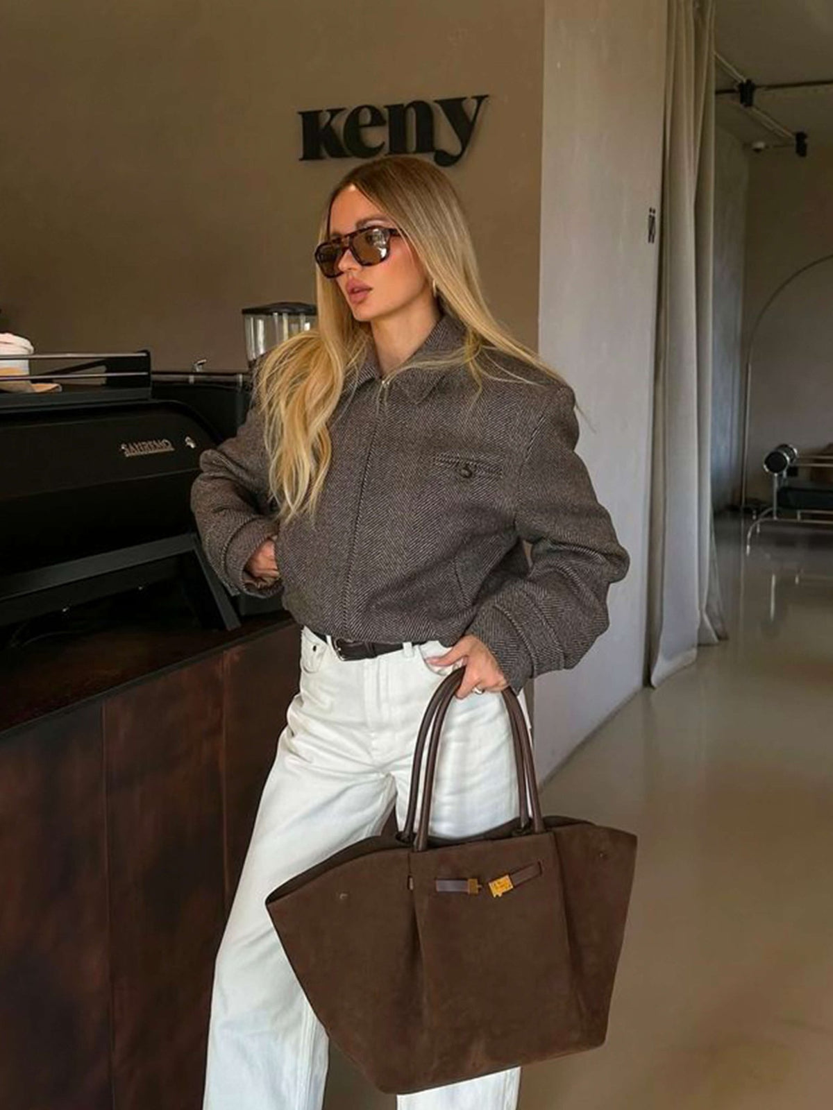 Seame - Melanie Faux Suede Bag Light Brown