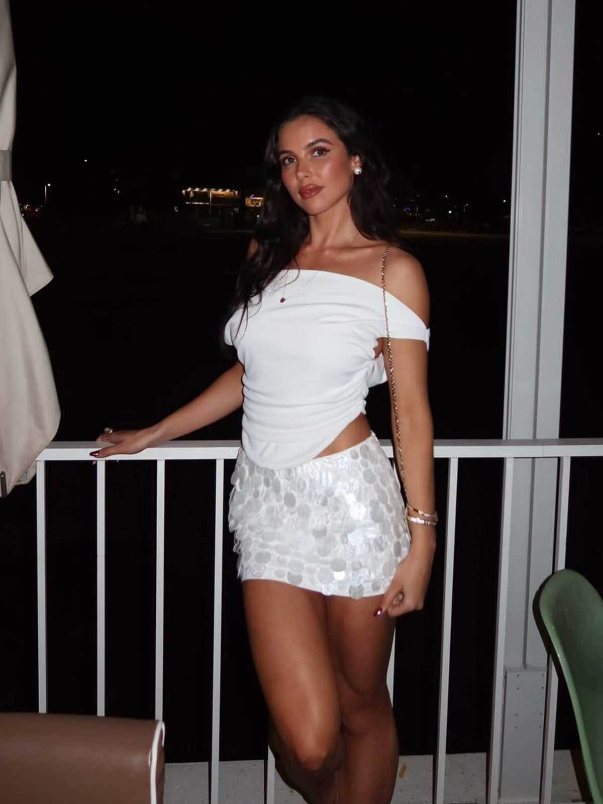 Seame - Melody Shell Mini Skirt White S