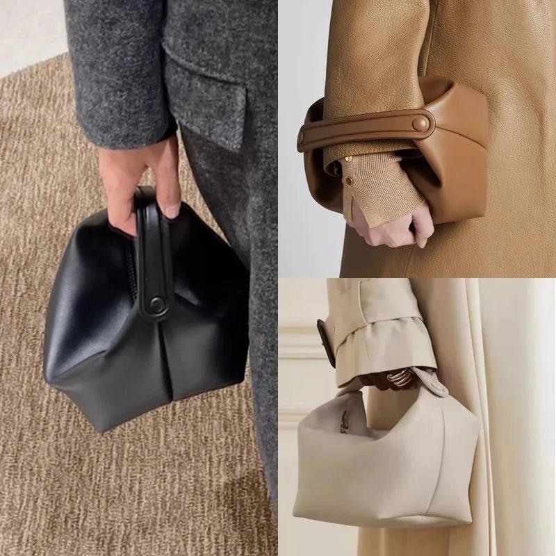 SEAME - Penelope Women's Handbag - Genuine Leather with Unique Niche Design Black