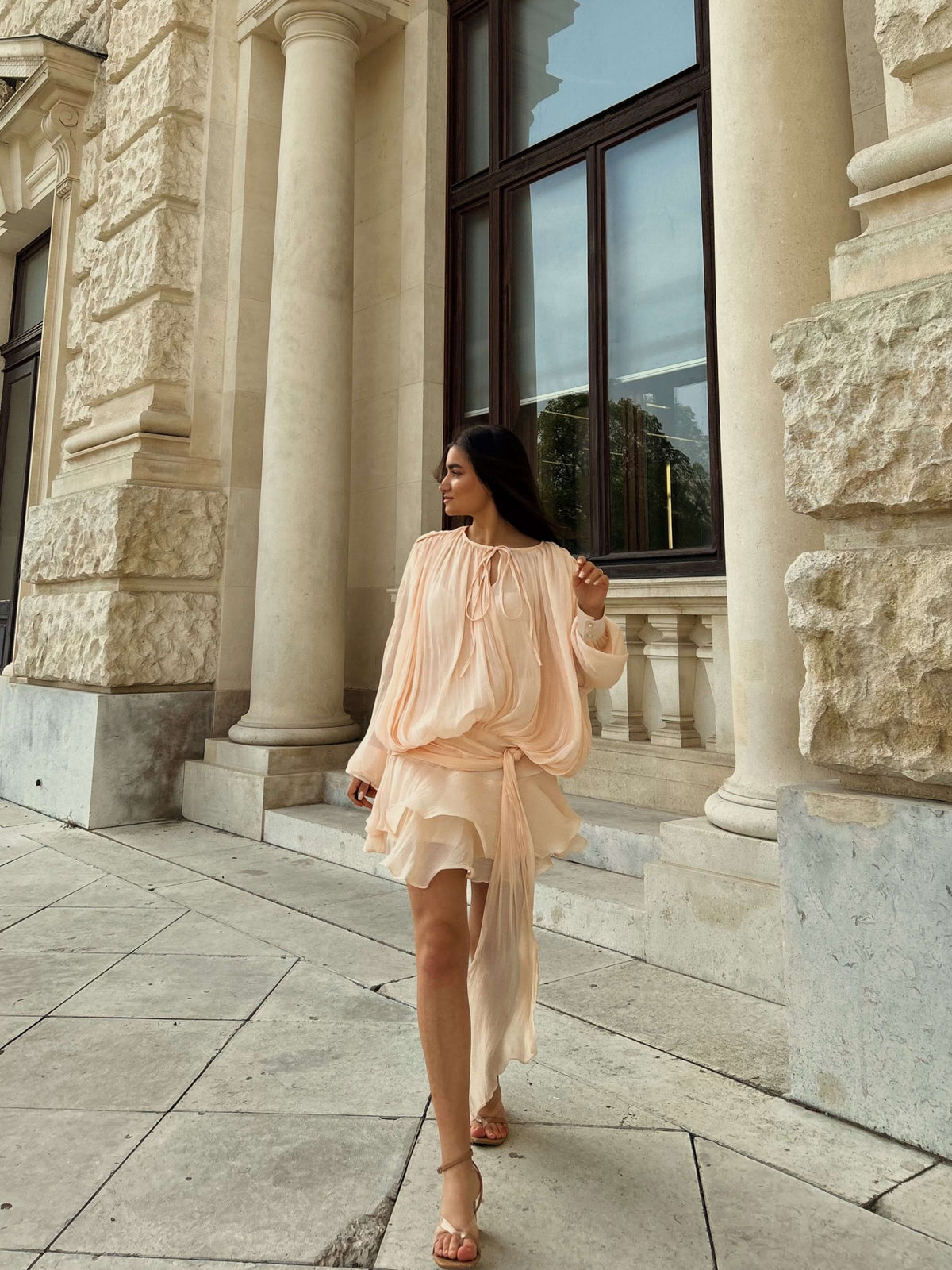 SEAME - Rosella Mini Dress Apricot S