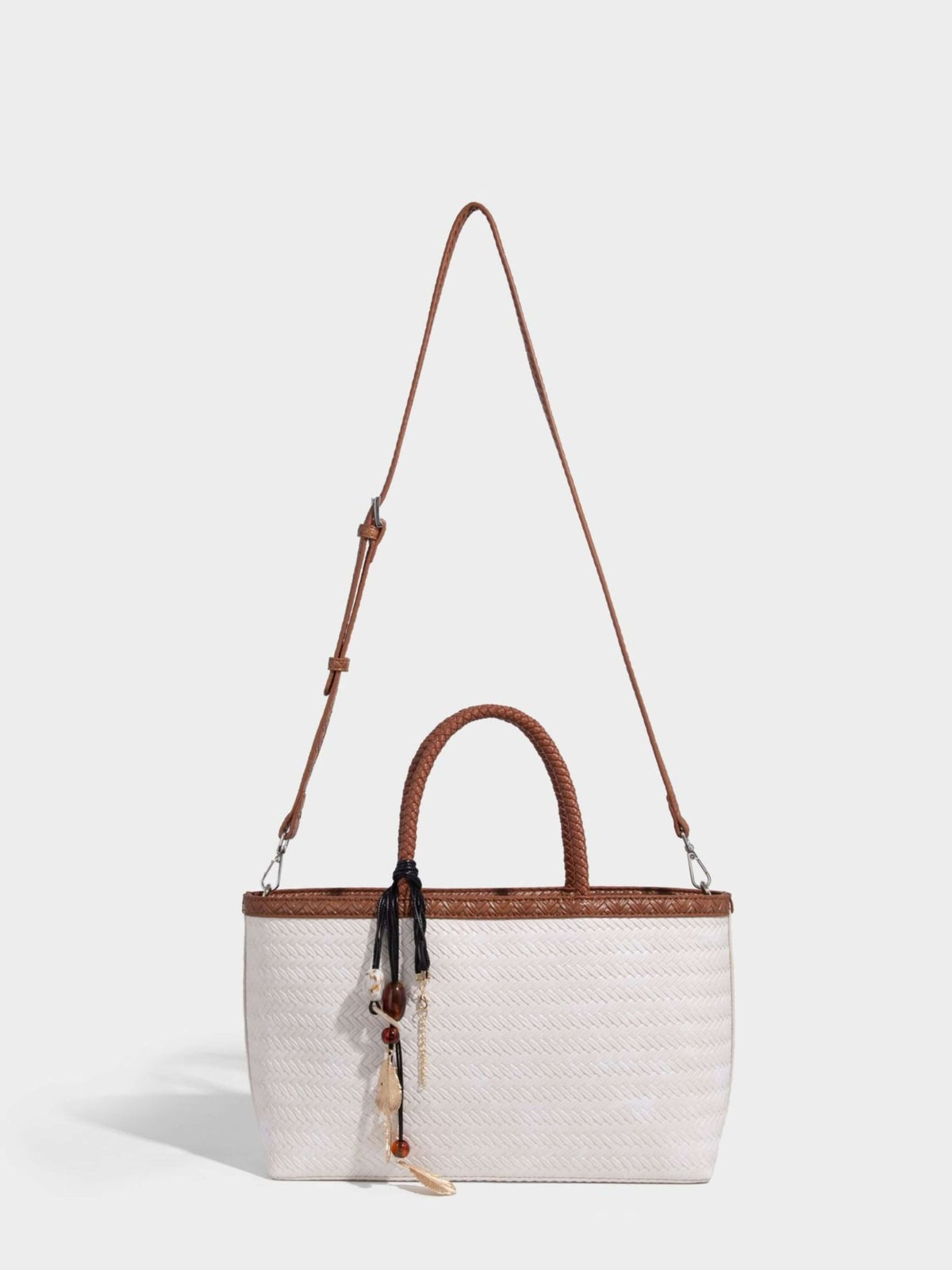 SEAME - SEAME - Isla Braided Tote Bag with Removable Strap & Charm Black