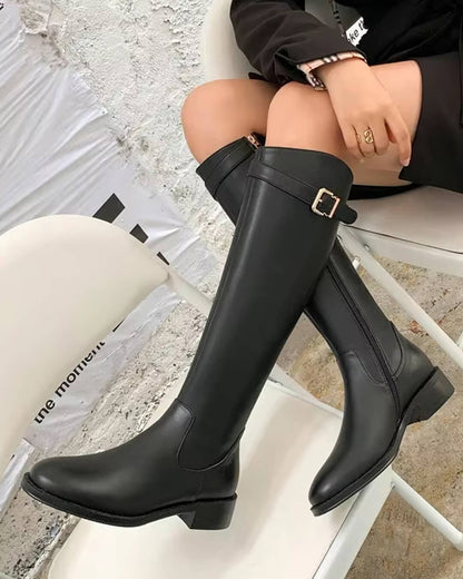 SEAME - Cora Knee High Leather Boots Black 35