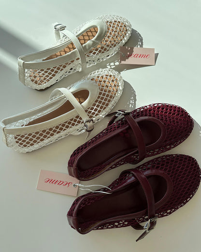 SEAME - Margaux Mesh Ballet Flats Black 37