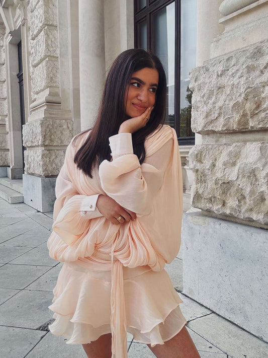 SEAME - Rosella Mini Dress Apricot S